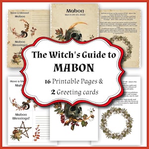 Produits à imprimer Mabon pour l'équinoxe d'automne - Décoration d'intérieur wicca pour les rituels et les festivités de l'hémisphère sud
