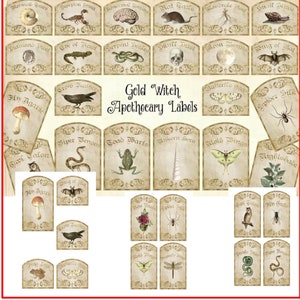 Halloween Party Printable Vintage Potion Labels, Spooky Decor & Craft Supplies for Your Witchy Creations