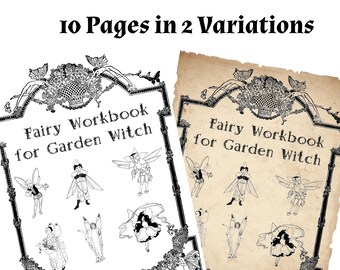 Fairy Magic Garden Witch Grimoire Workbook to Record all Fairies Activities, Fairies Crafts