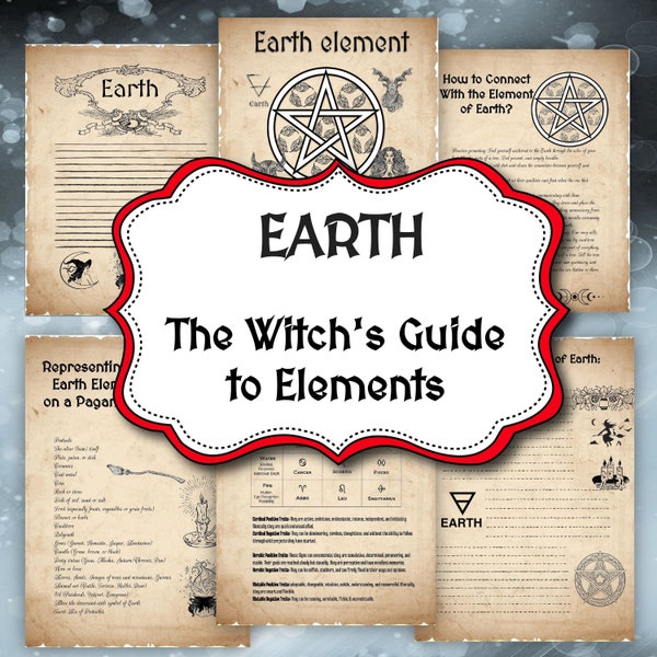 Earth Element, Basics of Witchcraft, Witch Reference, Spiritual & Magical Associations, BOS 12 Pages