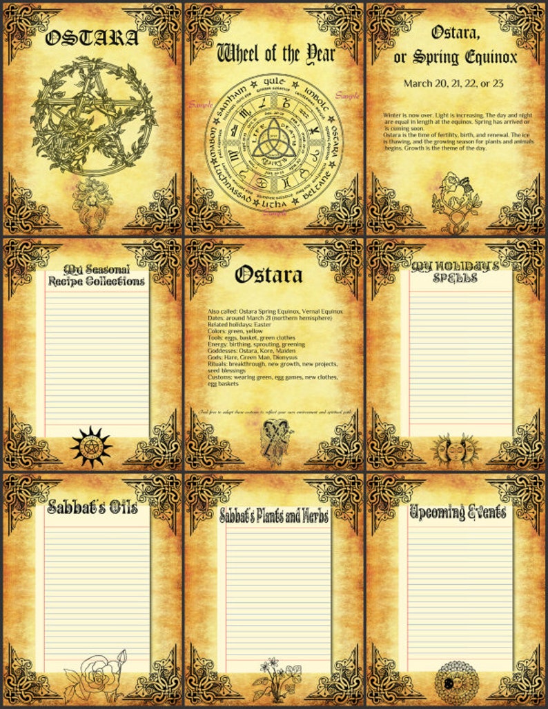 10 pages Ostara The PAGAN WHEEL Of The Year Sabbatical Etsy