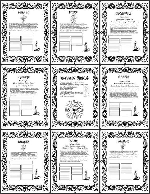 Astrology: Printable Coloring Book of Shadows 13 Pages | Etsy