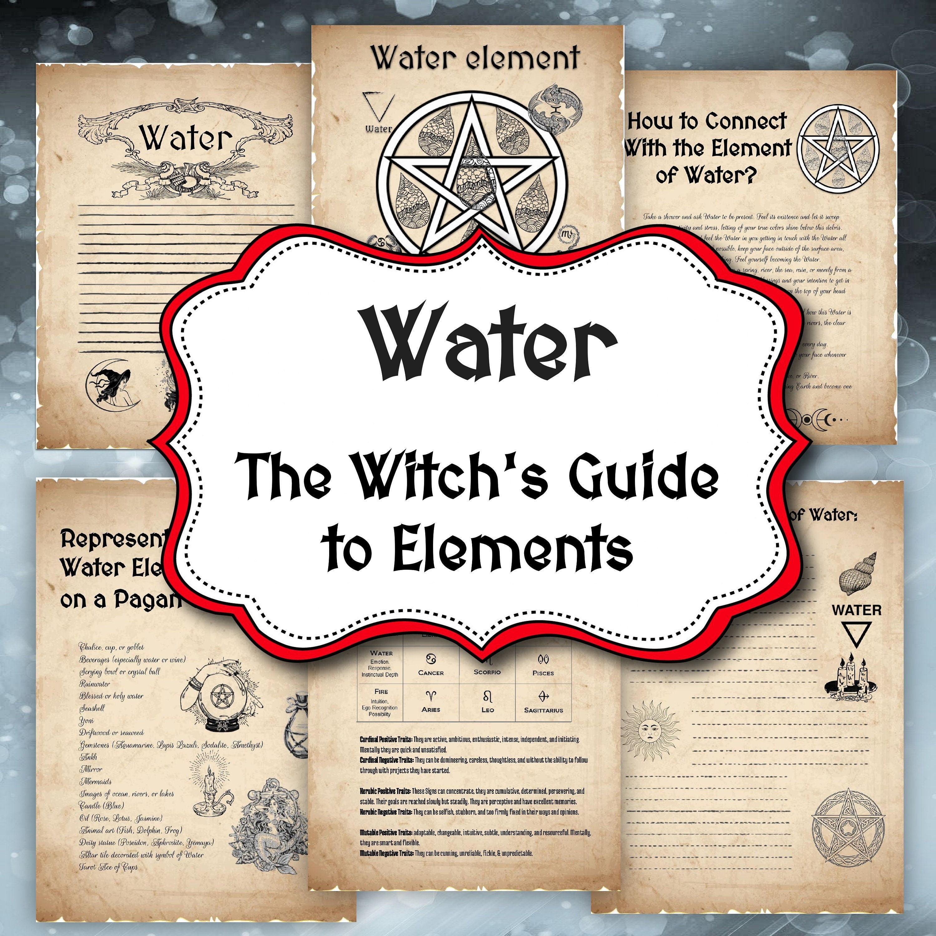 Water Element Basics of Witchcraft, Pagan Wicca Correspondences