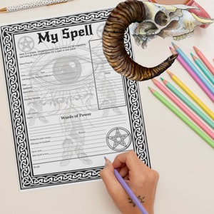 Wiccan Blank Ornate Pages Dreamcatcher, 6 Witchcraft Printable Spell ...