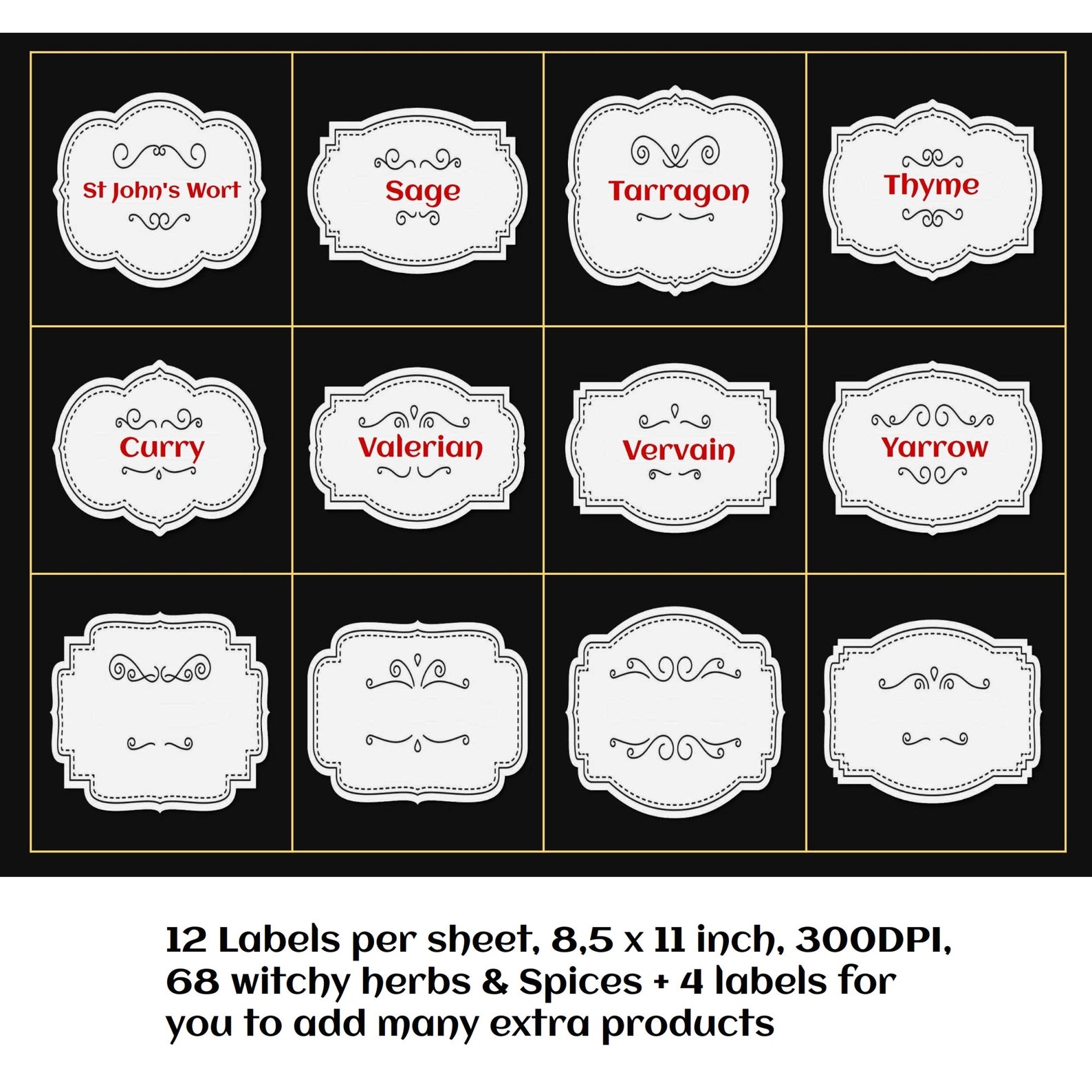72 wicca herb labels kitchen witch printable labels for