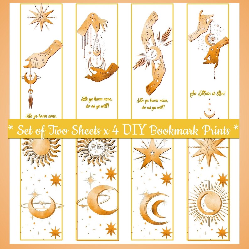 bookmarks printable wiccan blessings pagan symbols magic