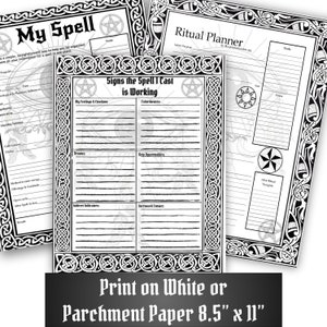 Wiccan Blank Ornate Pages Dreamcatcher, 6 Witchcraft Printable Spell ...