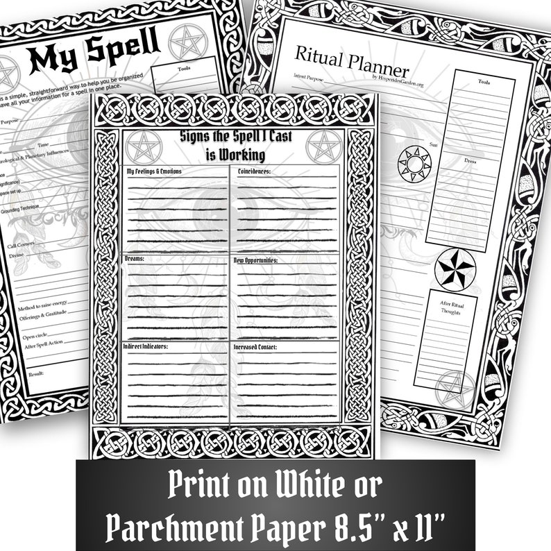 Wiccan Blank Ornate Pages Dreamcatcher 6 Witchcraft Printable - Etsy