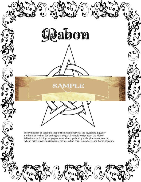 Mabon Autumn Equinox ritual Coloring pages for your Book of | Etsy