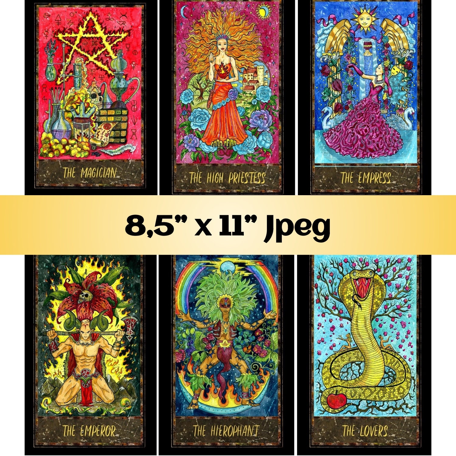 78 Tarot Deck Witchery Large Vintage Tarot Card Deck Etsy