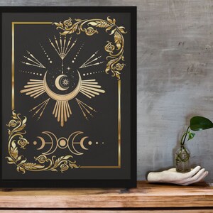 Witch Art Print Occult Decor Posters, Moon Goddess Magic Esoteric Gift ...