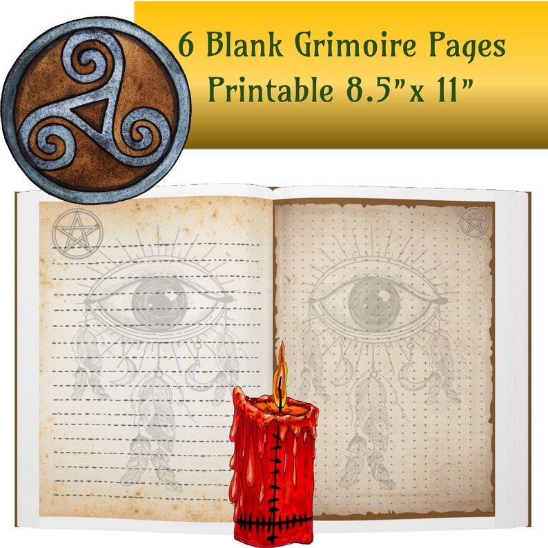 Wiccan Blank Ornate Pages Dreamcatcher 6 Witchcraft Printable - Etsy
