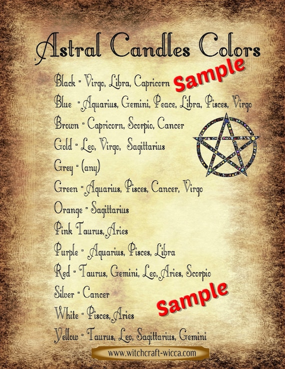 Astral Candle Color Charts