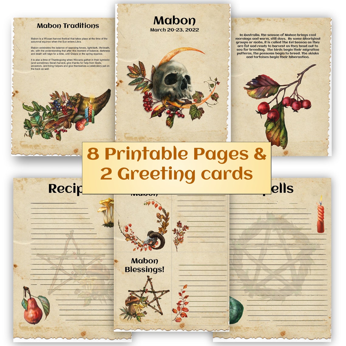 Mabon 2022 Southern Hemisphere Autumn Equinox Wiccan Weel of Etsy