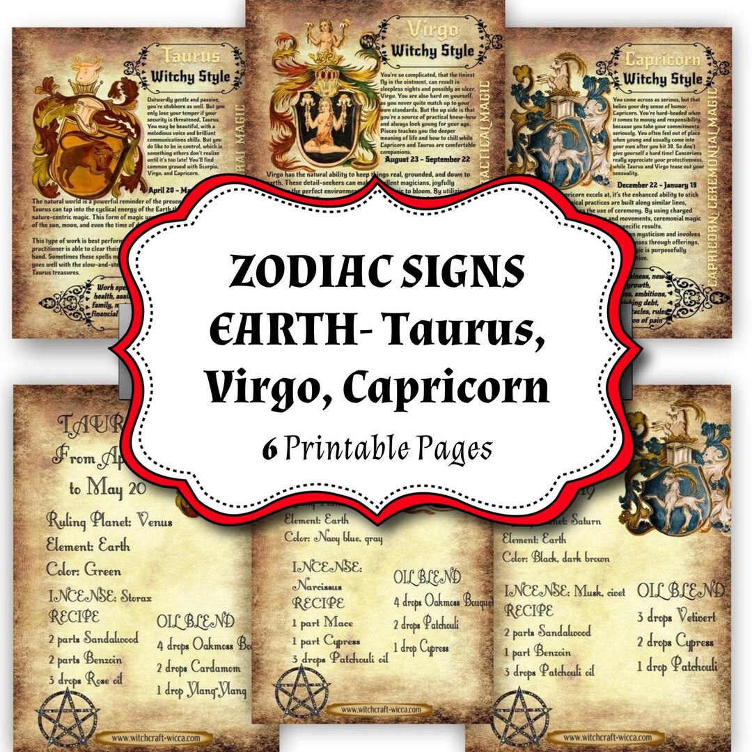 Taurus, Virgo, Capricorn Zodiac Signs Earth Elements, Astrology