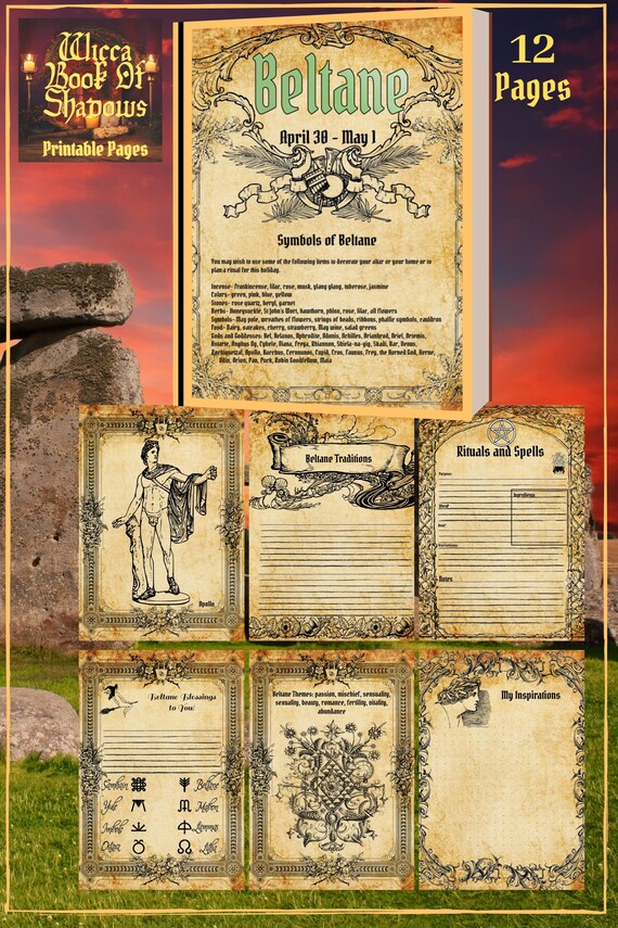 Beltane Wiccan Traditions Sabbat Blessings Printable Pdf Etsy