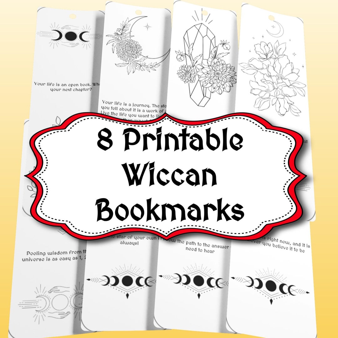 8 Pagan Printable Bookmarks, Page Keeper, Wiccan Book Lover Accessories ...