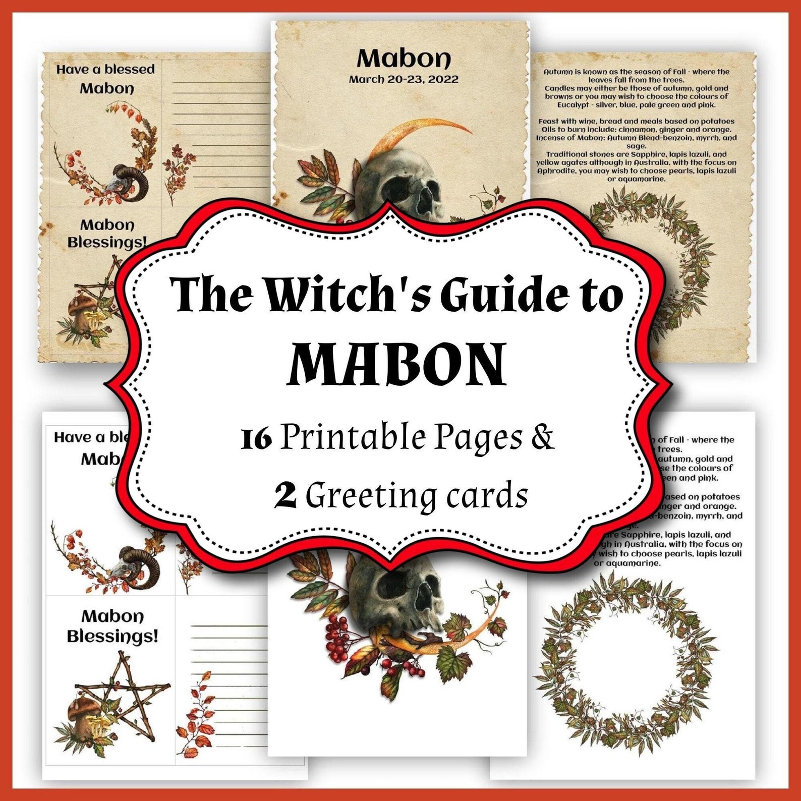 Mabon 2022 Southern Hemisphere Autumn Equinox Wiccan Weel of Etsy