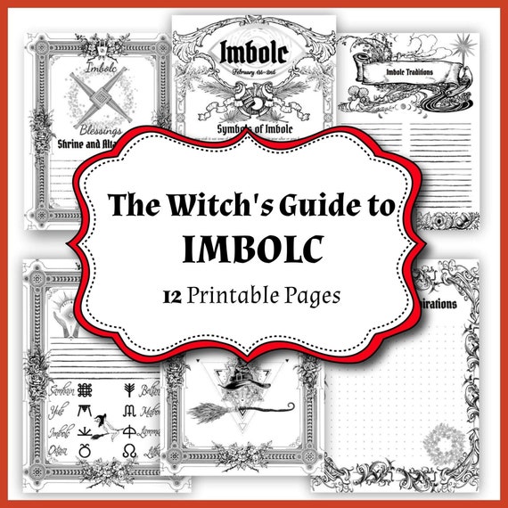 Imbolc Wiccan Sabbat Witch Reference Coloring Pages for Book | Etsy