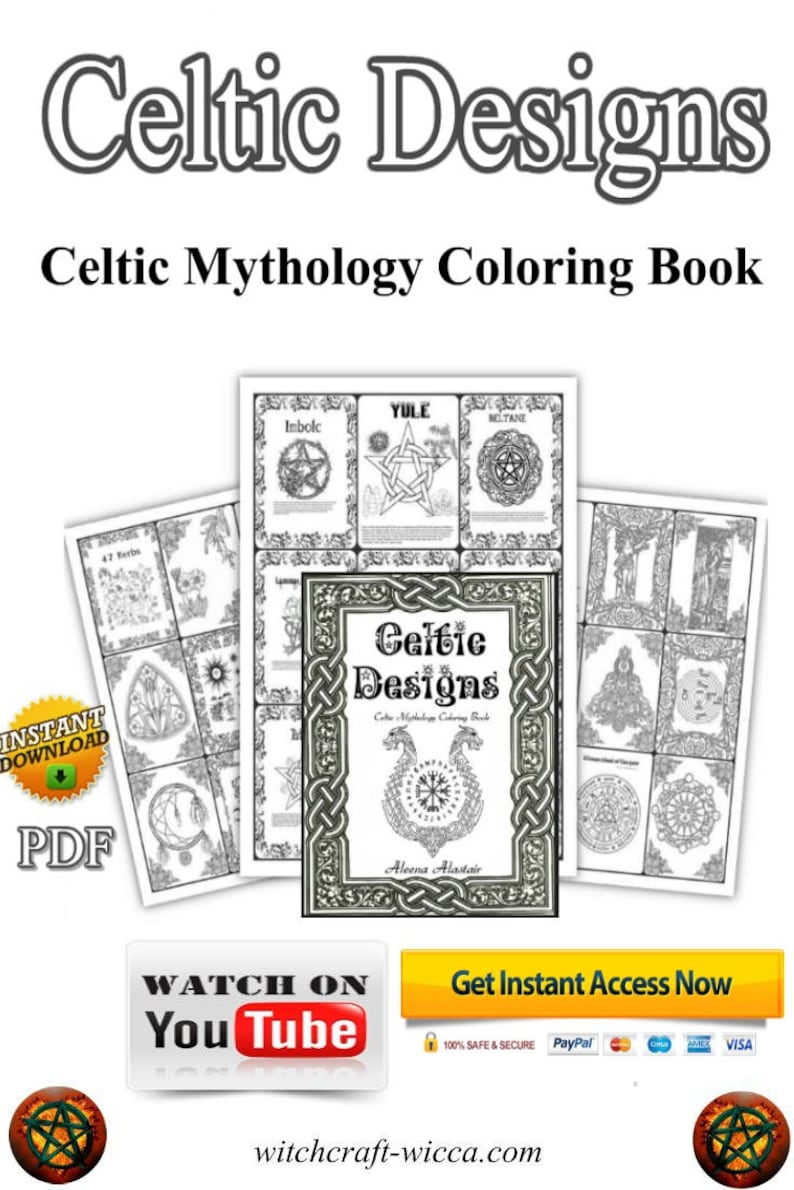 70 Celtic Book Of Shadow Coloring Pages Printable Pdf Celtic Etsy