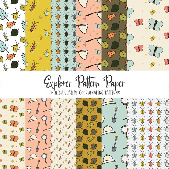 Nature Pattern Paper Nature Clip Art Explorer Clip Art Etsy