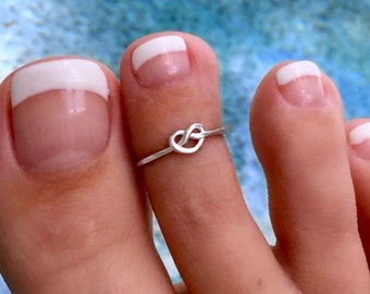 Tiny Pretzel Heart Toe Ring | 925 Sterling Silver Toe Ring | Silver Midi Ring | Open Adjustable Ring