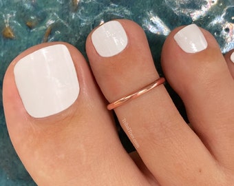 Rose Gold Thin Band Toe Ring for Woman | Adjustable Ring | Pinky Ring