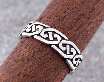 Men's Celtic Knot Sterling Silver Toe Ring | Adjustable Ring | Celtic Ring