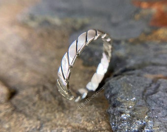 Rope Band Toe Ring | 925 Sterling Silver Toe Ring | Open Adjustable Toe Ring | Silver Midi Ring