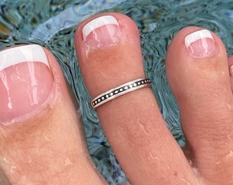 Toe Ring for Woman Sterling Silver | 3mm Band Sterling Silver Toe Ring | Pinky Ring
