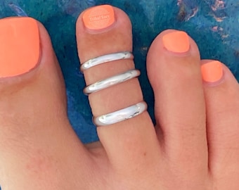 Adjustable Sterling Silver Toe Ring | Choose Width - Thin or Wide Band for Women