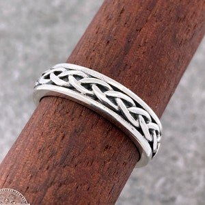 Men's Sterling Silver Toe Ring | Men's Silver Adjustable Ring | Braided Ring