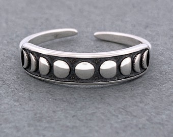 Moon Phases Sterling Silver Ring Toe Ring for Women | Moon Ring | Pinky Ring | Midi Ring