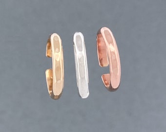 Thin Hammered Gold, Rose Gold, Silver Ear Cuff | Cartilage Non Pierce Ear Cuff | Set of Three Ear Cuffs