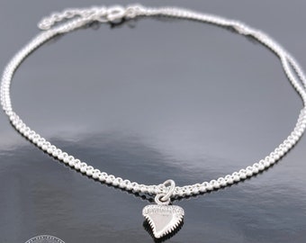 Shark's Tooth Charm Anklet | Sterling Silver Anklet | Layered Anklet