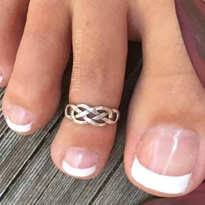 Celtic Crisscross Sterling Silver Toe Ring | Adjustable Toe Ring for Woman | Celtic Ring