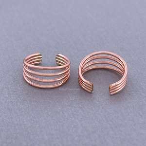 4 Band Rose Gold Ear Cuff | Non Pierce Ear Cuff | Ear Cuff No Piercing