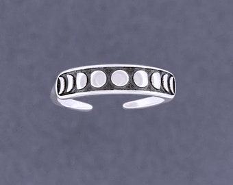 Moon Phases Sterling Silver Ring Toe Ring for Women | Moon Ring | Pinky Ring | Midi Ring