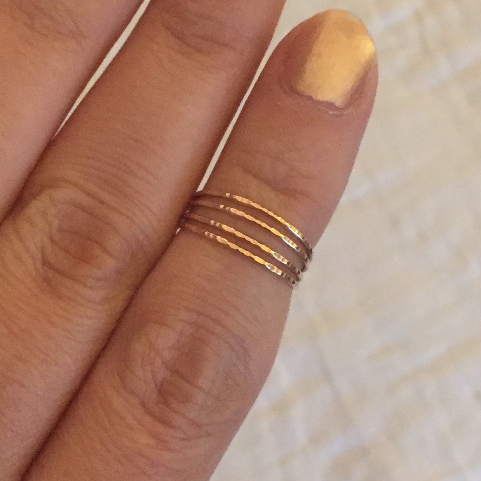 Gold Four band Toe Ring 14k Gold Filled Toe Ring Gold Midi Etsy
