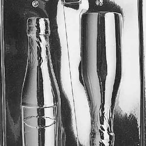 AO042 Large Champagne Bottle Chocolate Candy or Soap Mold