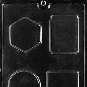 M154  4 Shapes Soap Bar Polygon Rectangle Oval Round Candy Soap Mold