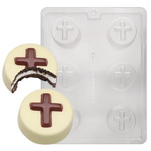 R073 Cross Dipped  Cookie Chocolate Candy or Soap Mold