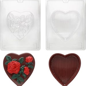 V067C&B Caja grande para servir chocolate de 2 piezas con tapa de rosa para San Valentín
