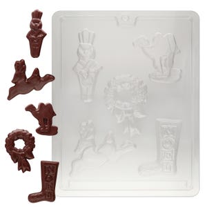 C019 Christmas Assortment w/ Stocking Chocolate Candy Mold