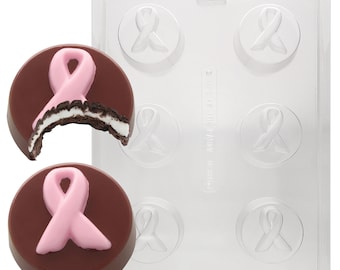 M225 Breast Cancer Awareness Ribbon Cookie  Chocolate Candy or Soap Mold