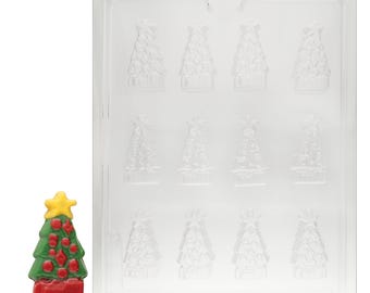 C015  Christmas Tree W/ Star Chocolate Candy Mold