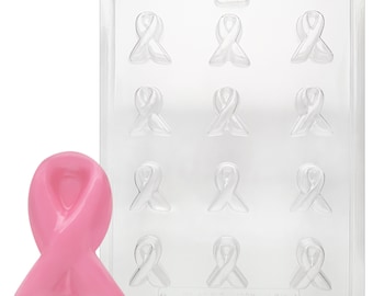 M210 Bite Size Breast Cancer Awareness Ribbon Chocolate Candy Soap Mold
