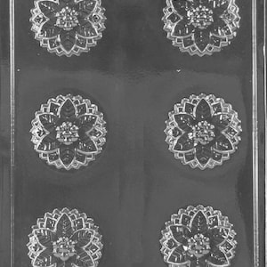 C467 Christmas Poinsettia Cookie Mold Chocolate Candy or Soap Mold