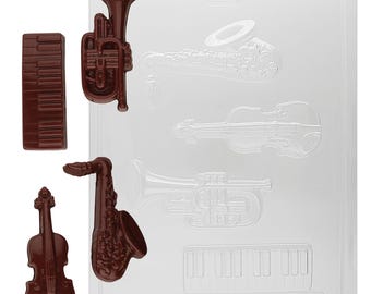 J089 Musical Instrument Chocolate Candy, Plaster or Soap Mold