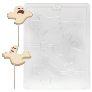 H030 Halloween Assorted Spooky Ghost Halloween Lollipop Chocolate Candy Mold